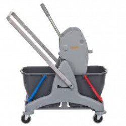 TASKI Duo Bucket Cart Set / Комплект двухведерной тележки (включает раму, красное ведро, синее ведро, отжим и ручку)